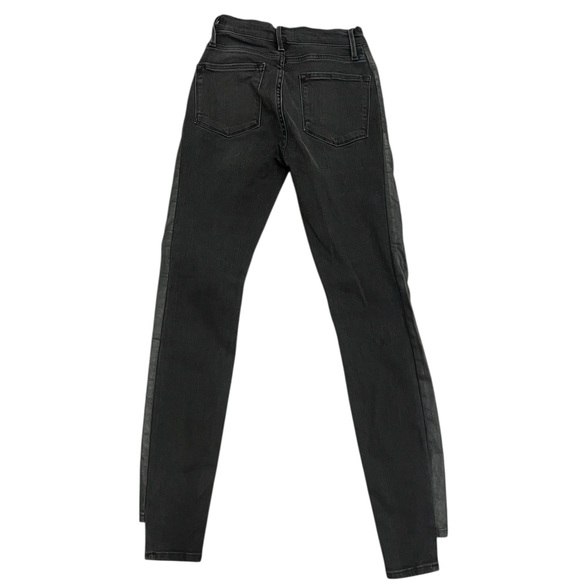 FRAME Le Skinny de Jeanne Tuxedo Stripe Jeans Dunlop Coated Tux Size 25 - Picture 5 of 5